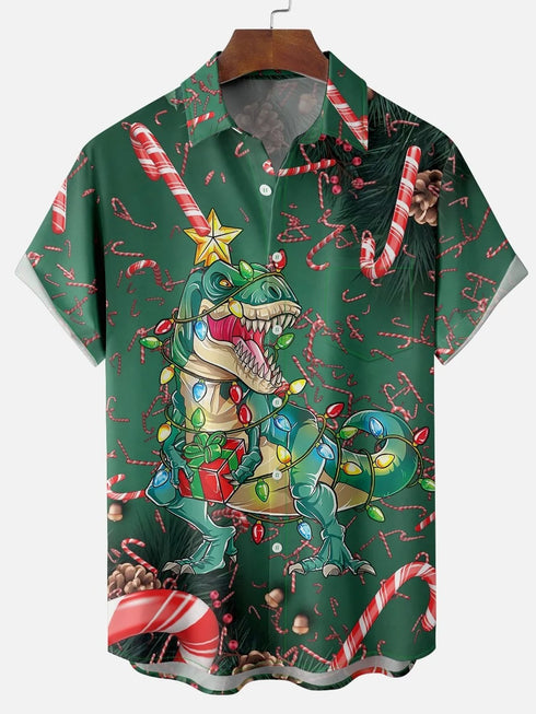 Men's Christmas Funny Graphic Short Sleeve Hawaiian Shirt